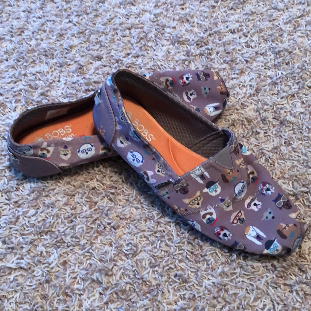 BOBS from Skechers Dog Print Slip-Ons (Women 9.5)